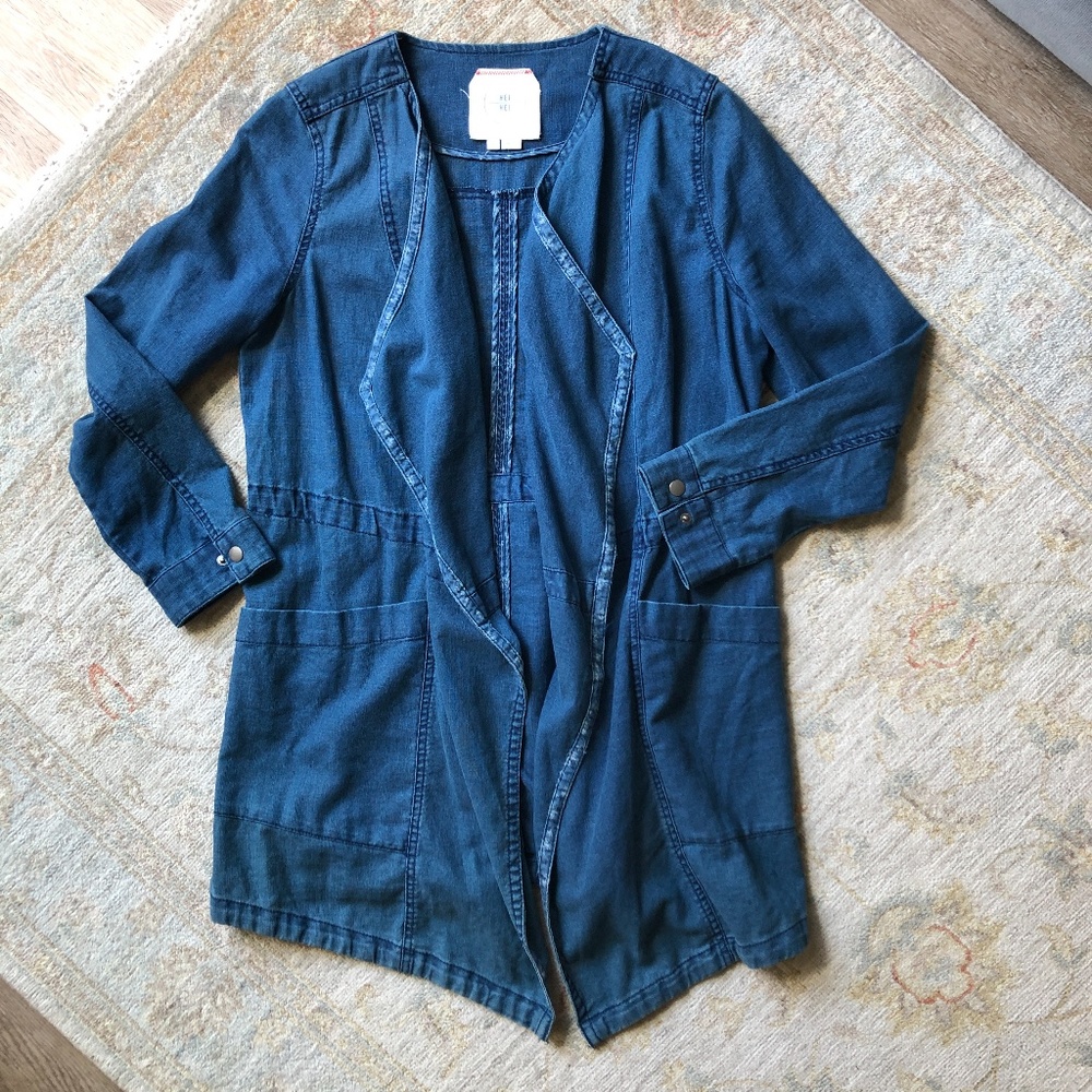 HEI HEI Waterfall Long Denim Jacket